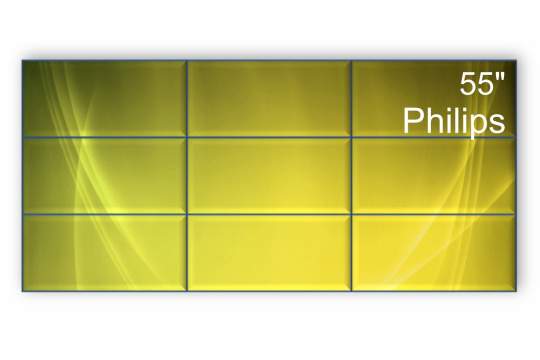 Изображение Видеостена 3x3 Philips 55" 55BDL3207X/00